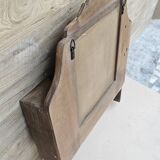Art Deco Burmese Teak Barber Shelf Mirror