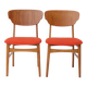 2 des 6 chaises de salle à manger vintage des années 1960 - Teck et chêne, design danois