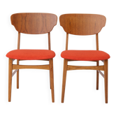 2 of 6 Vintage Dining Chairs 1960s - Teak and Oak, Danish Design