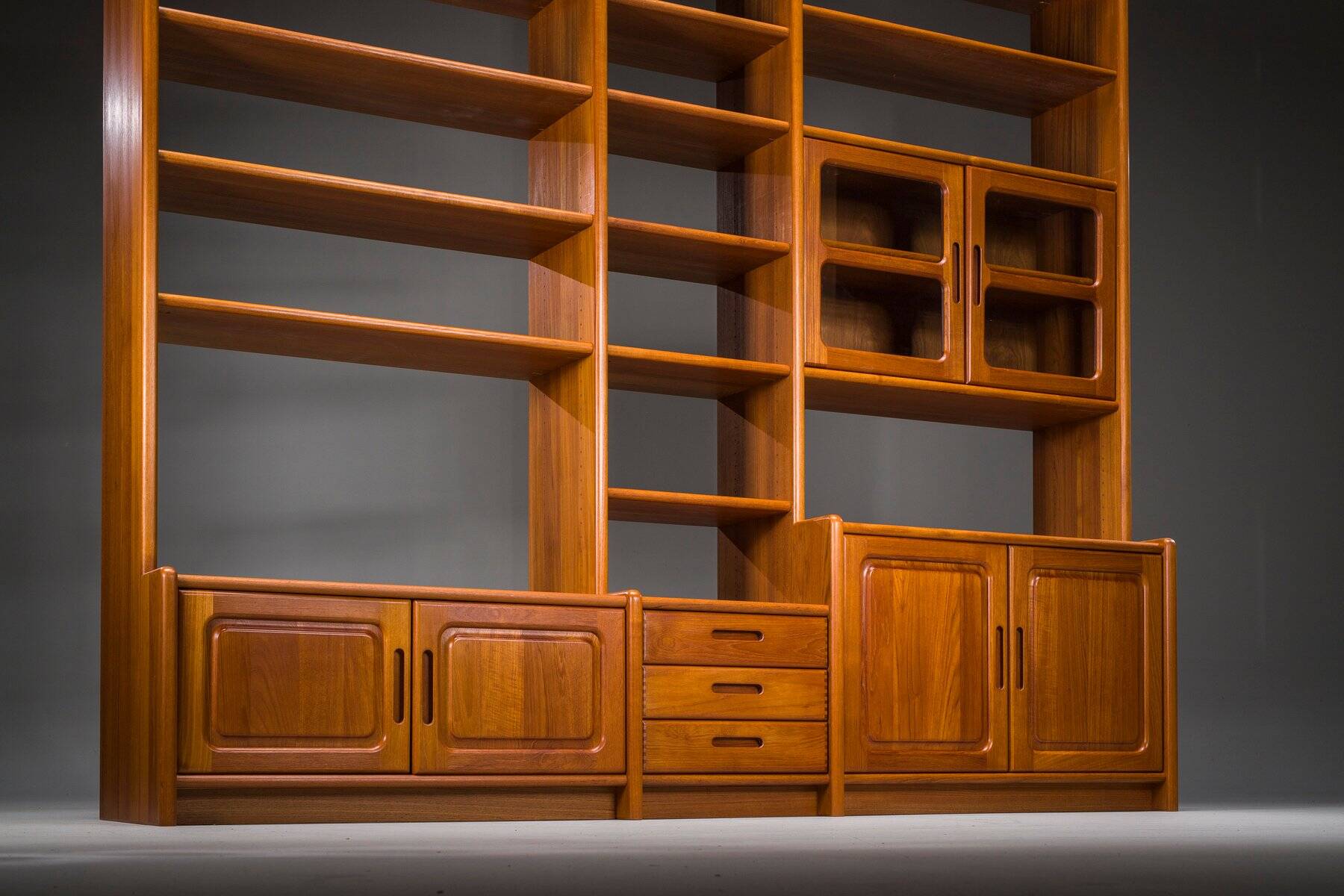 Mid-century modern Danish modular teak wall unit from Dyrlund, Denmark, 1970s