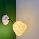 Vintage glass globe wall light in yellow from Clichy.