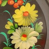 Set of 3 plastic trays vintage Russian flowers