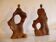 Brutalist pair of wooden lamps from the 1960s.