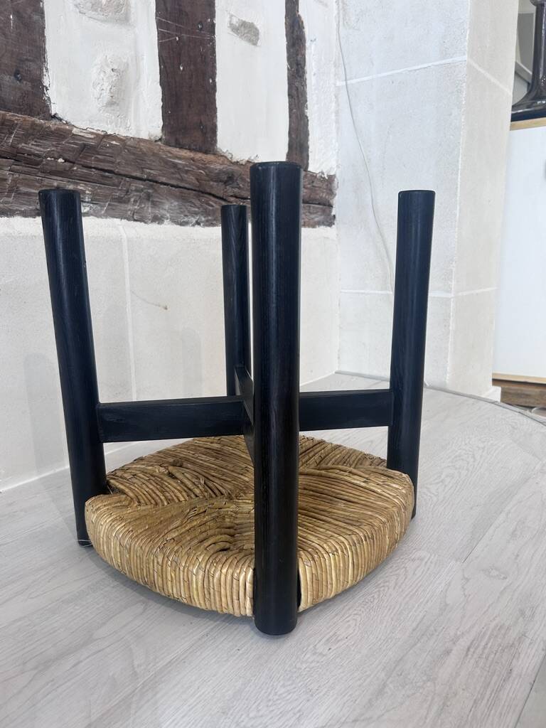 2 "Meribel" stools in black by Charlotte Perriand, 1960
