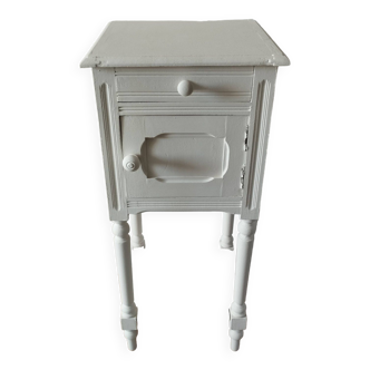 Farrow & Ball white painted high bedside table
