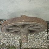 Old wooden cart wheel