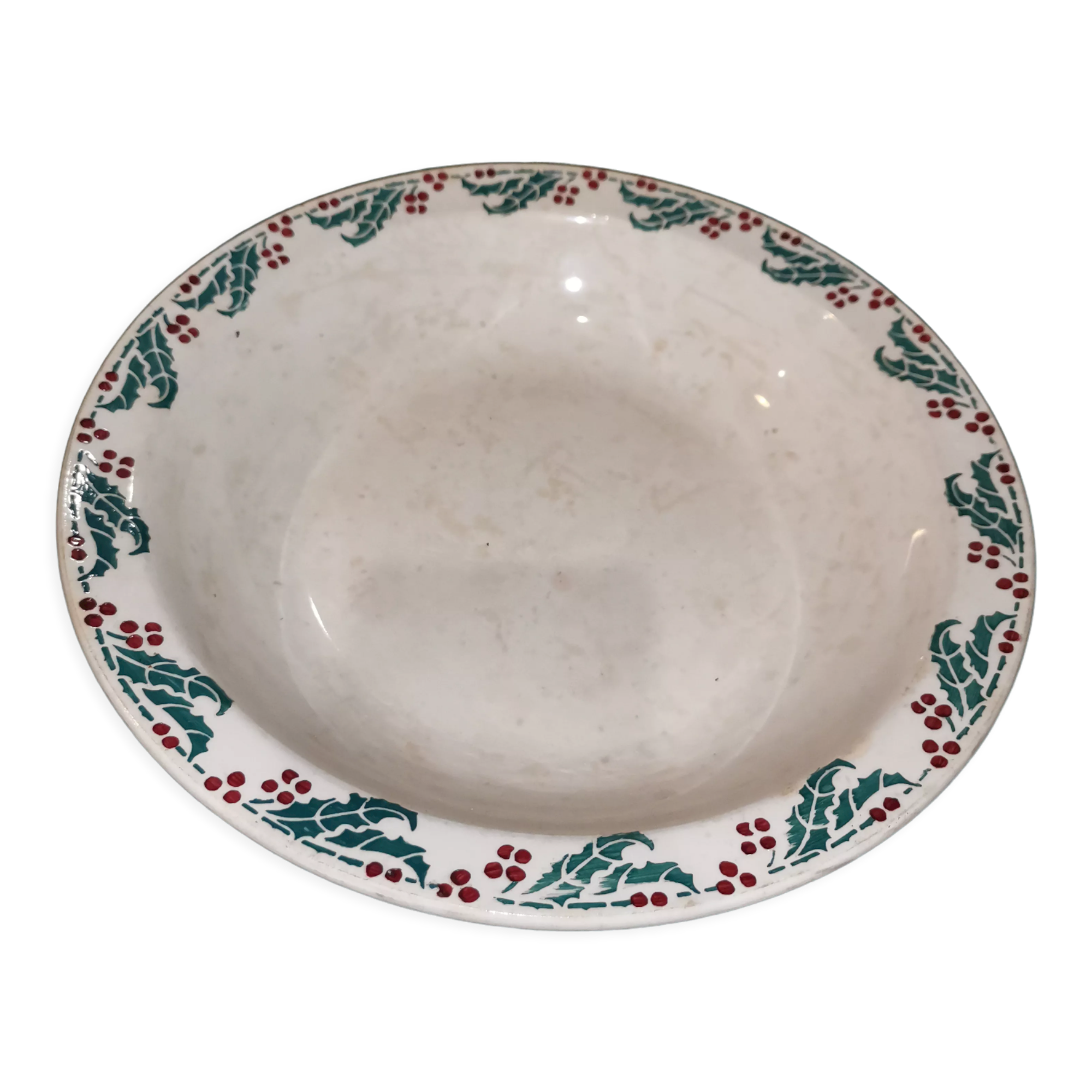 Christmas holly dish