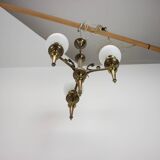 Brass Art Deco Candlestick, 1930s, Czechoslovakia