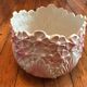 Old vintage pink and white hydrangea-shaped CLF cache pot