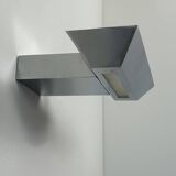 Pair of vintage wall lights, chrome and frosted glass, France, 1980.