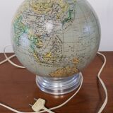 Mappemonde en verre années 50