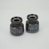 Pair of granite series sandstone candle holders by Maria Philippi for Søholm Stentøj