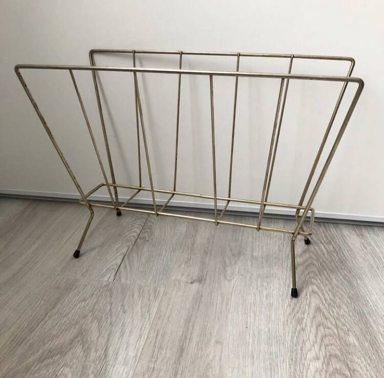 Vintage metal magazine rack