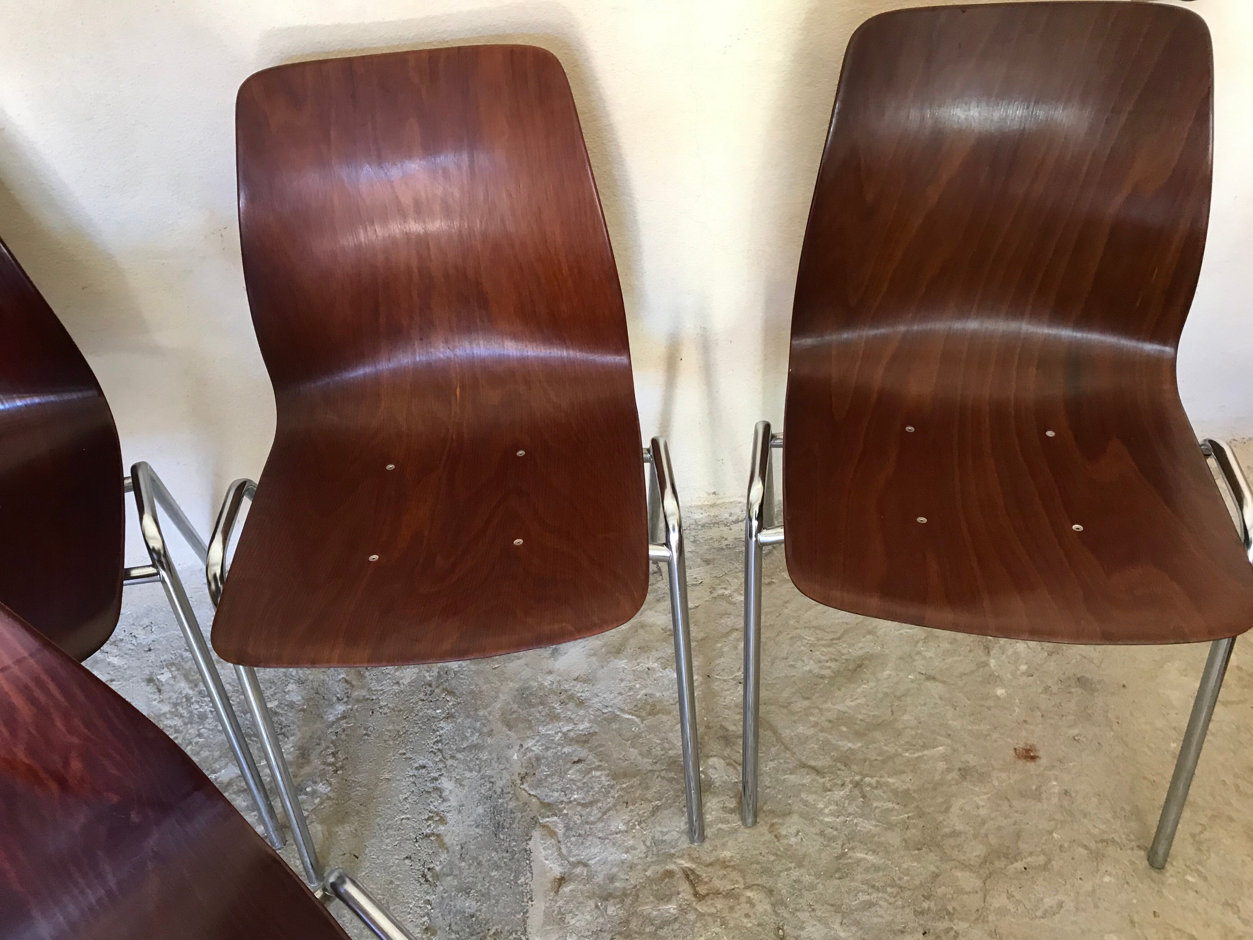 Set of 4 vintage chairs Pagholz West Germany
