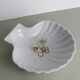 White ceramic shell pocket tray