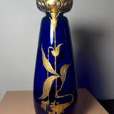 Vase Legras Cobalt gold painting
