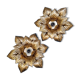 Paire d’appliques fleurs Masca en métal doré