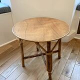 Round rattan side table