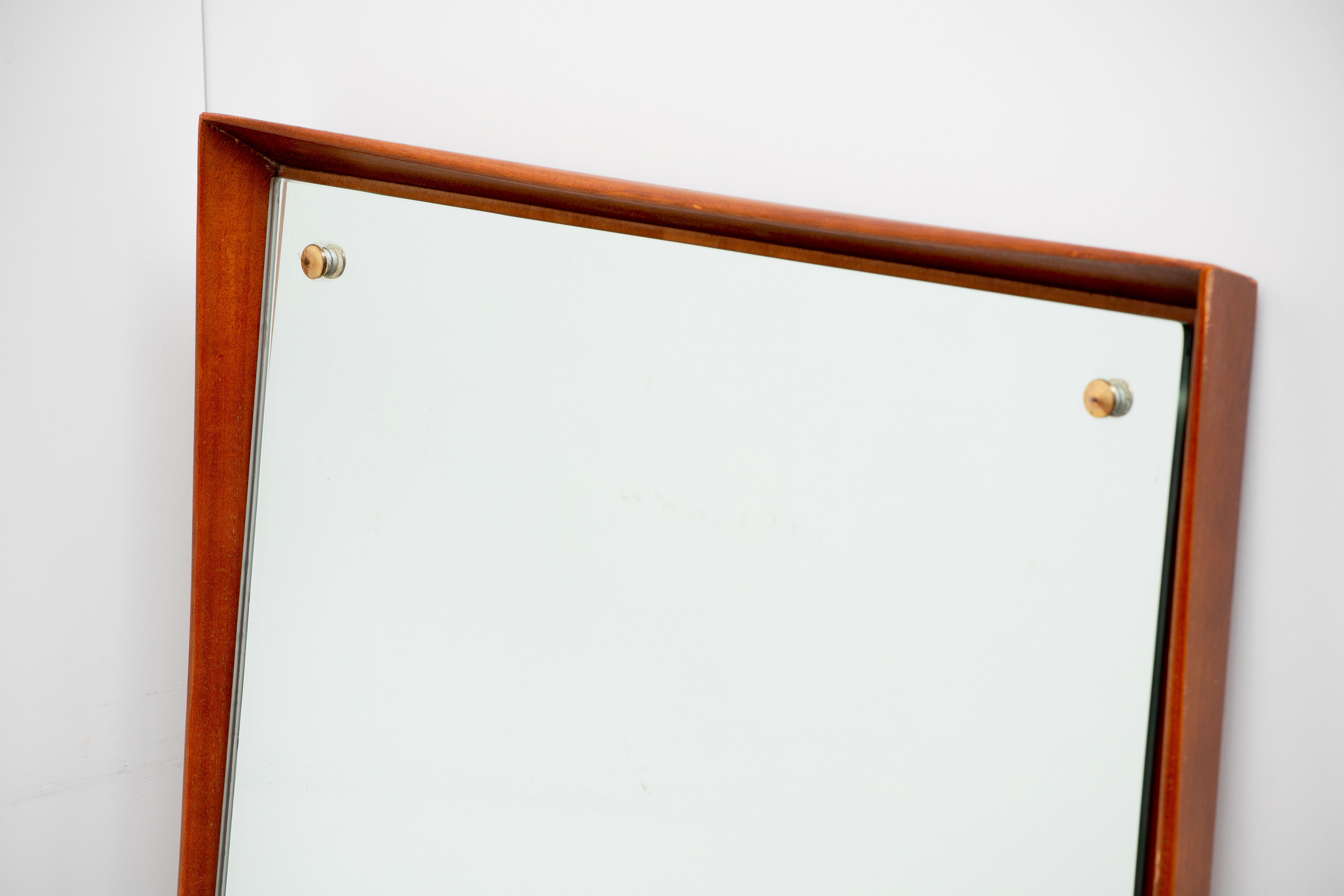 Vintage Scandinavian mirror in teak H 128 cm