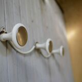 Vintage peg 3 hooks in white metal and bakelite