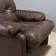 Pair of brown leather armchairs "Coronado"