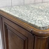 SOUBRIER Chippendale sideboard in oak, elm burl and marble