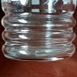 6 glasses 11 cl with vintage 1950 geometric patterns in white, France.