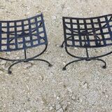 Paire detabourets curule en métal