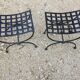 Pair of metal curule splashes