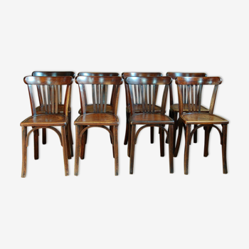 Lot 8 chaises bistrot, années 50