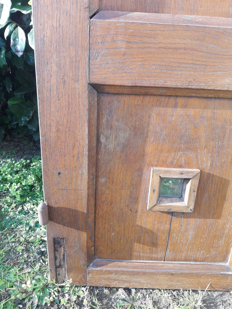 Door 200,6x93,7cm solid oak verso natural old