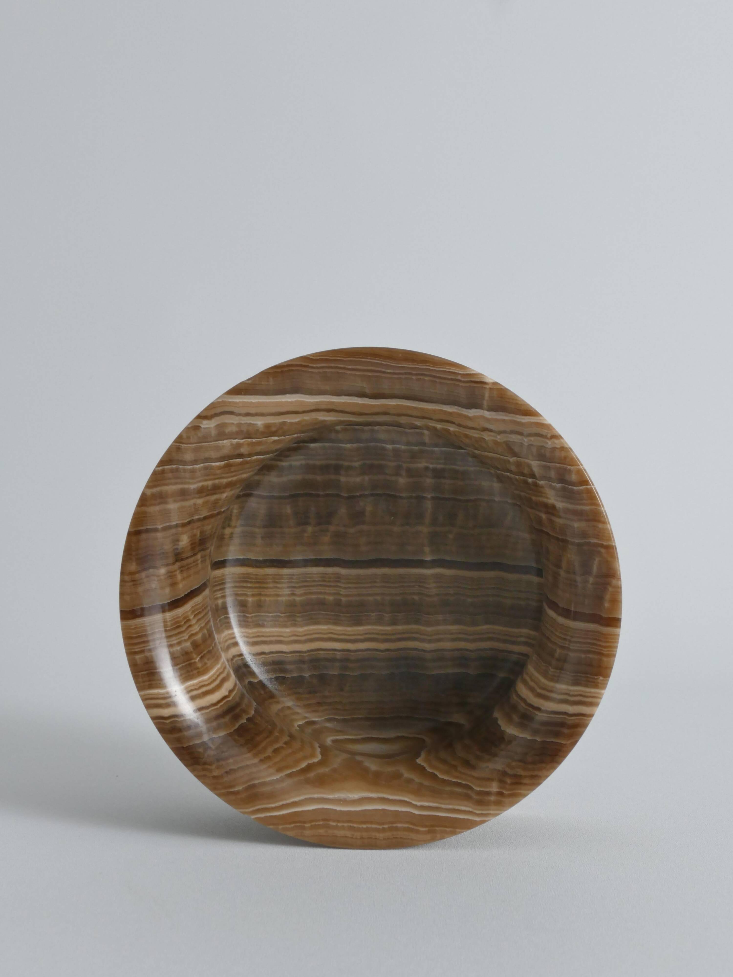 Hand Turned Brown Onyx Bowl, Greece, 1970s