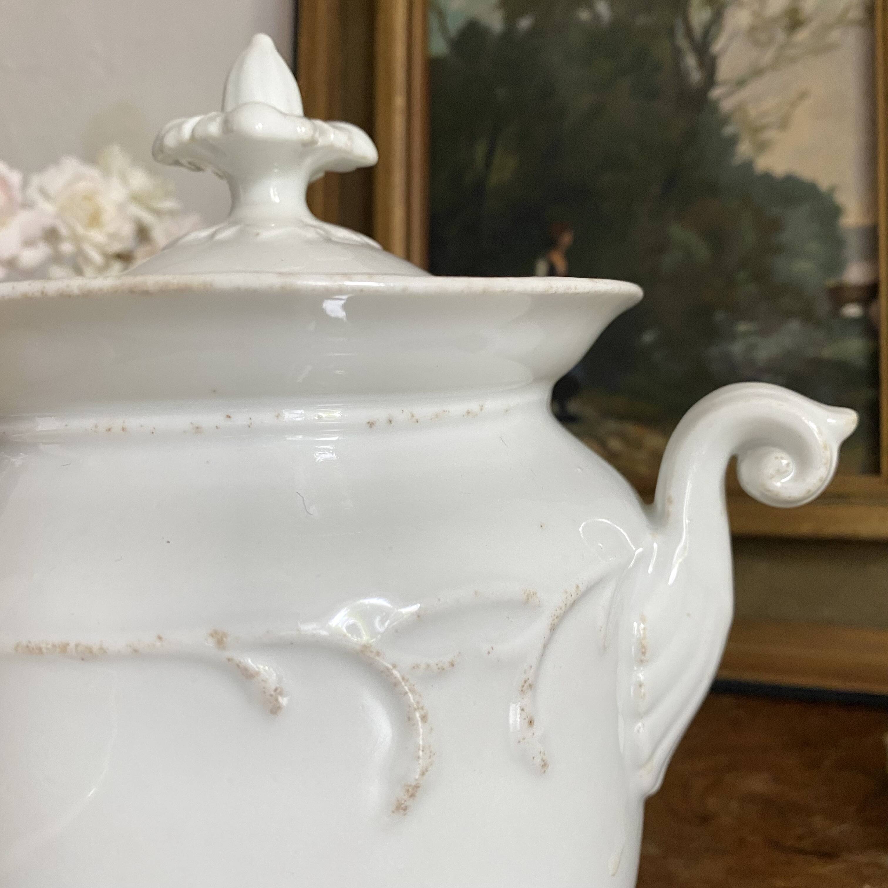 Antique sugar bowl or porcelain pot