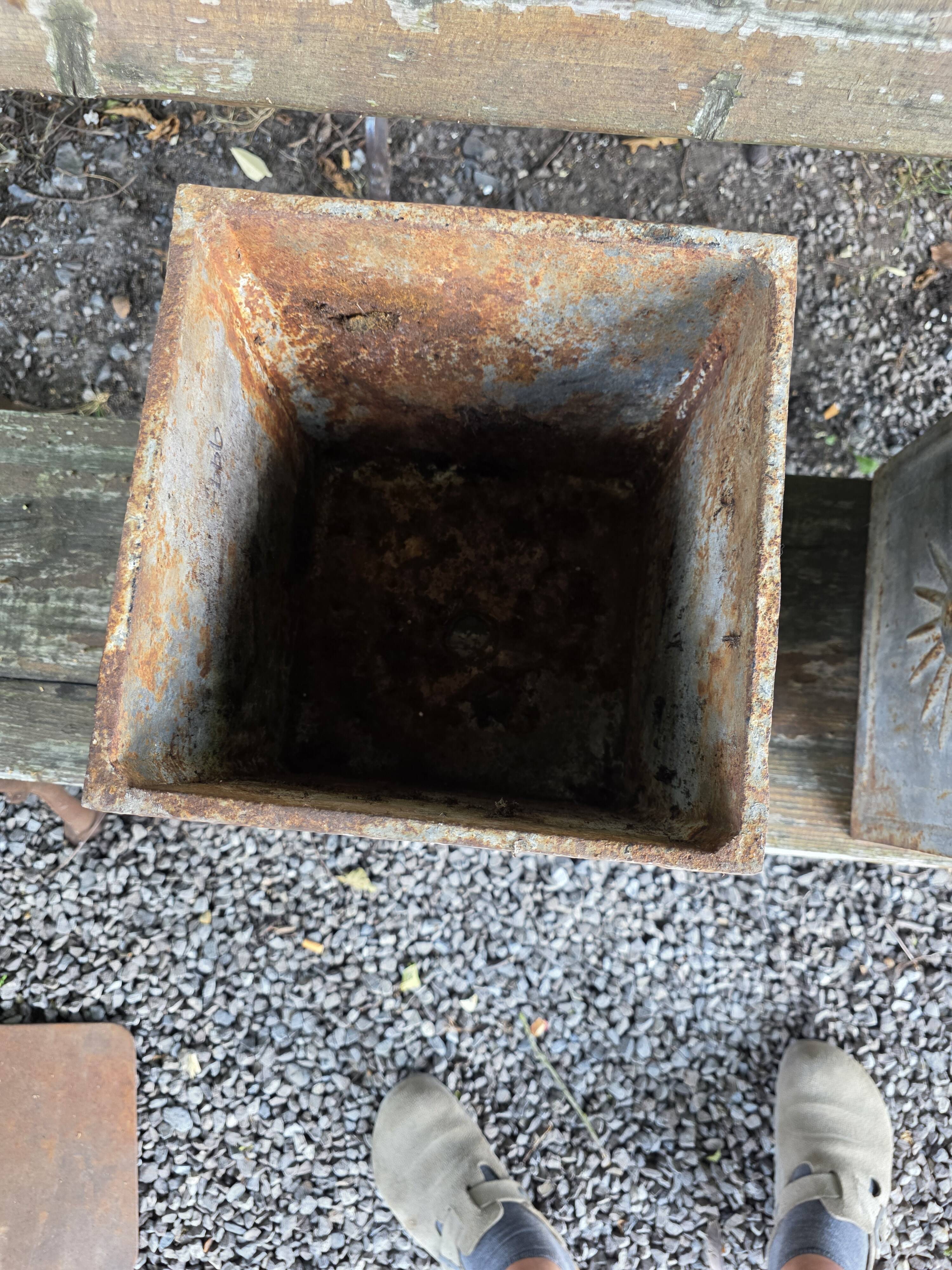 Pair of cast iron planters