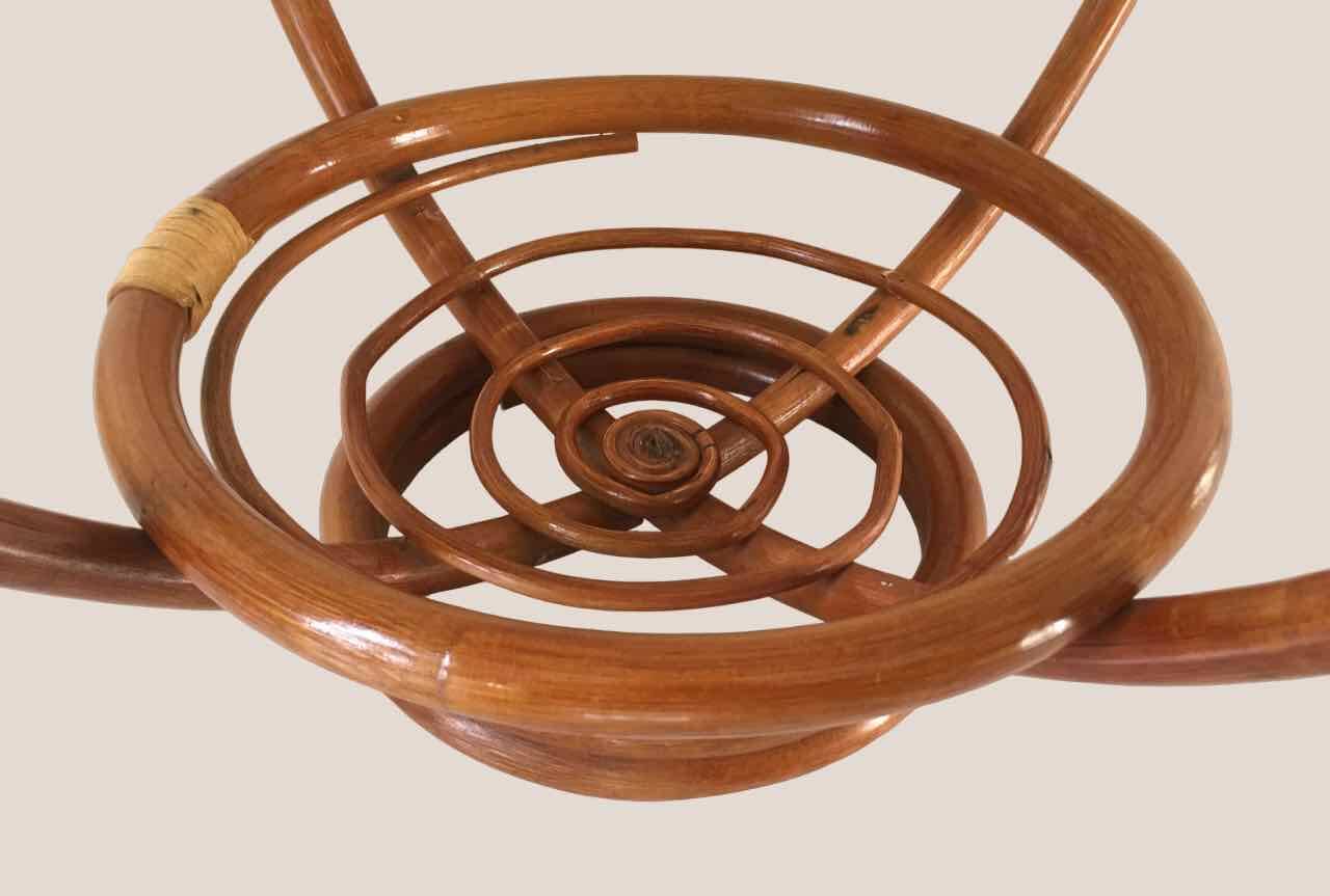 Rattan and smoked glass coffee table 1970