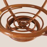 Rattan and smoked glass coffee table 1970