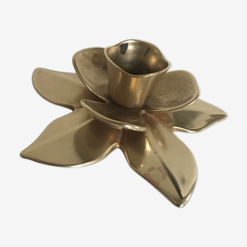 Brass flower candlestick