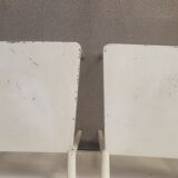 Pair of patinated white metal chairs