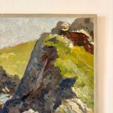 Peinture à l'huile sur toile "Falaise et mer" n°22