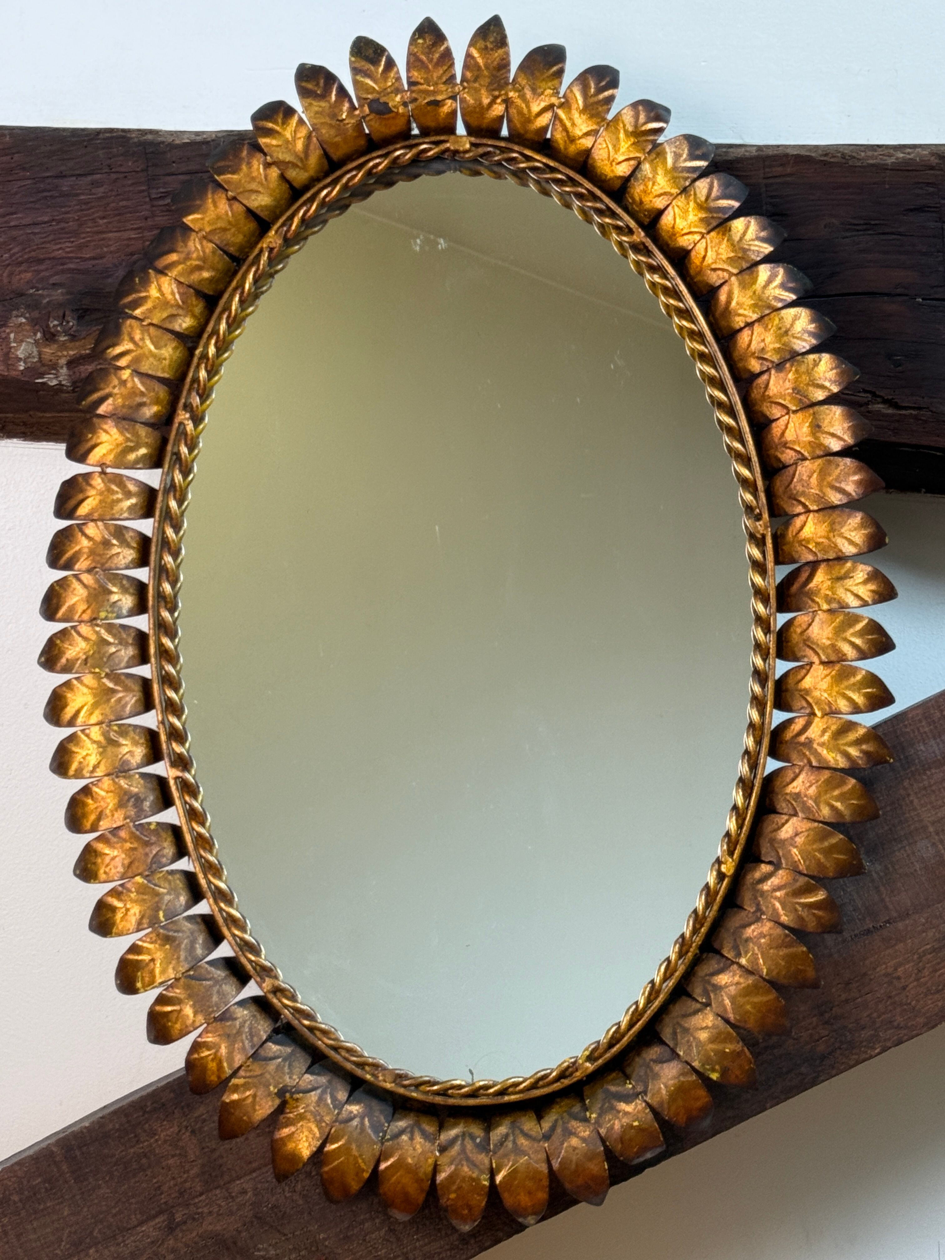 1950s wrought iron sun mirror from Italy