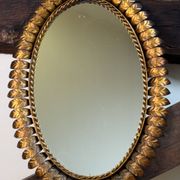 Miroir soleil en fer forgé des années 50 Italie
