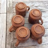 5 terracotta mugs