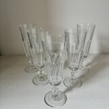 Set of antique faceted champagne flutes