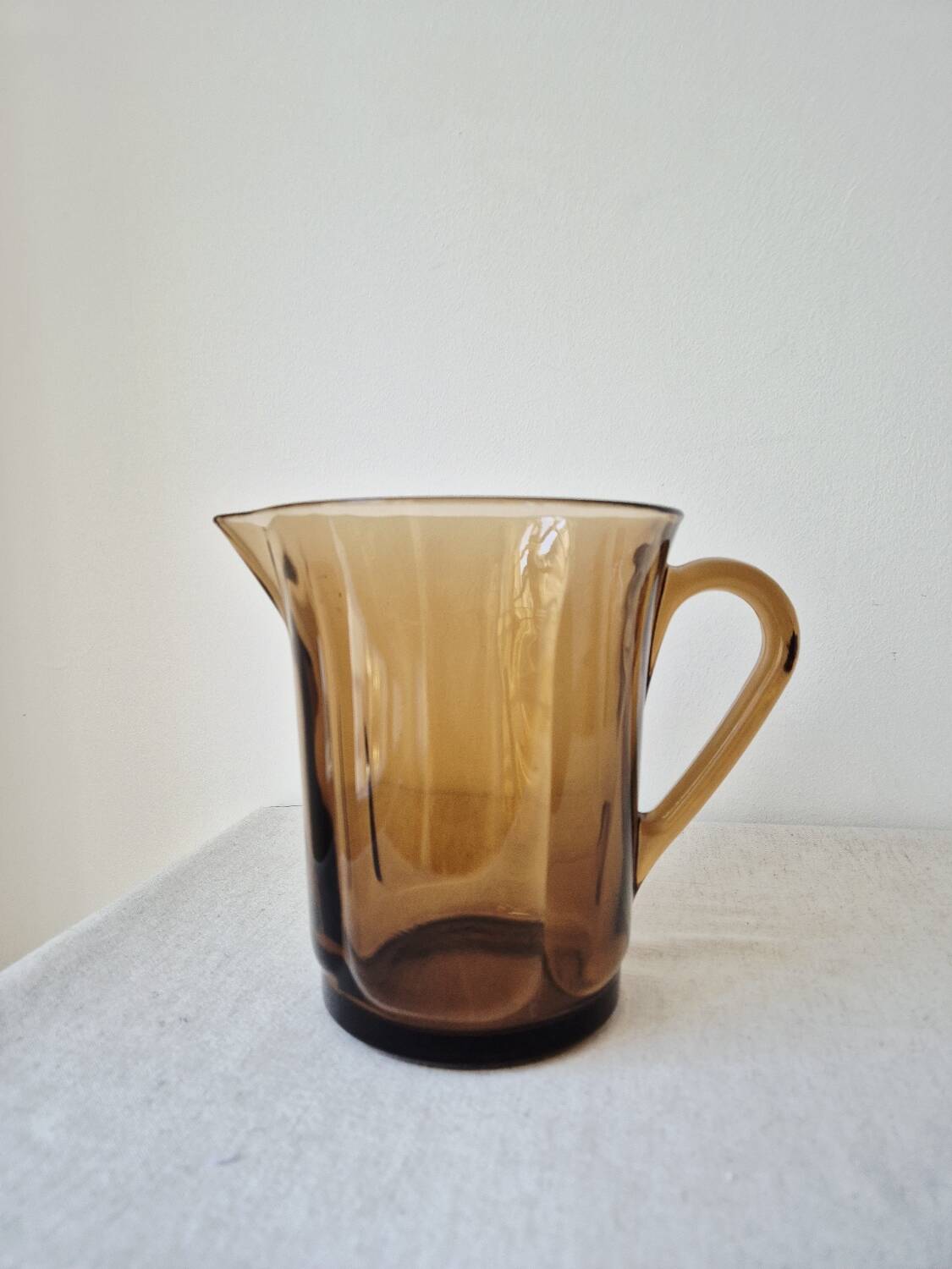 Vintage amber glass pitcher '1970s - Duralex France