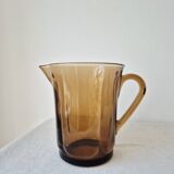 Vintage amber glass pitcher '1970s - Duralex France