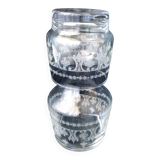 Glass night server with screen-printed decor