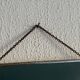 Vintage 1950s triptych barber mirror in duck blue - 22 x 86 cm