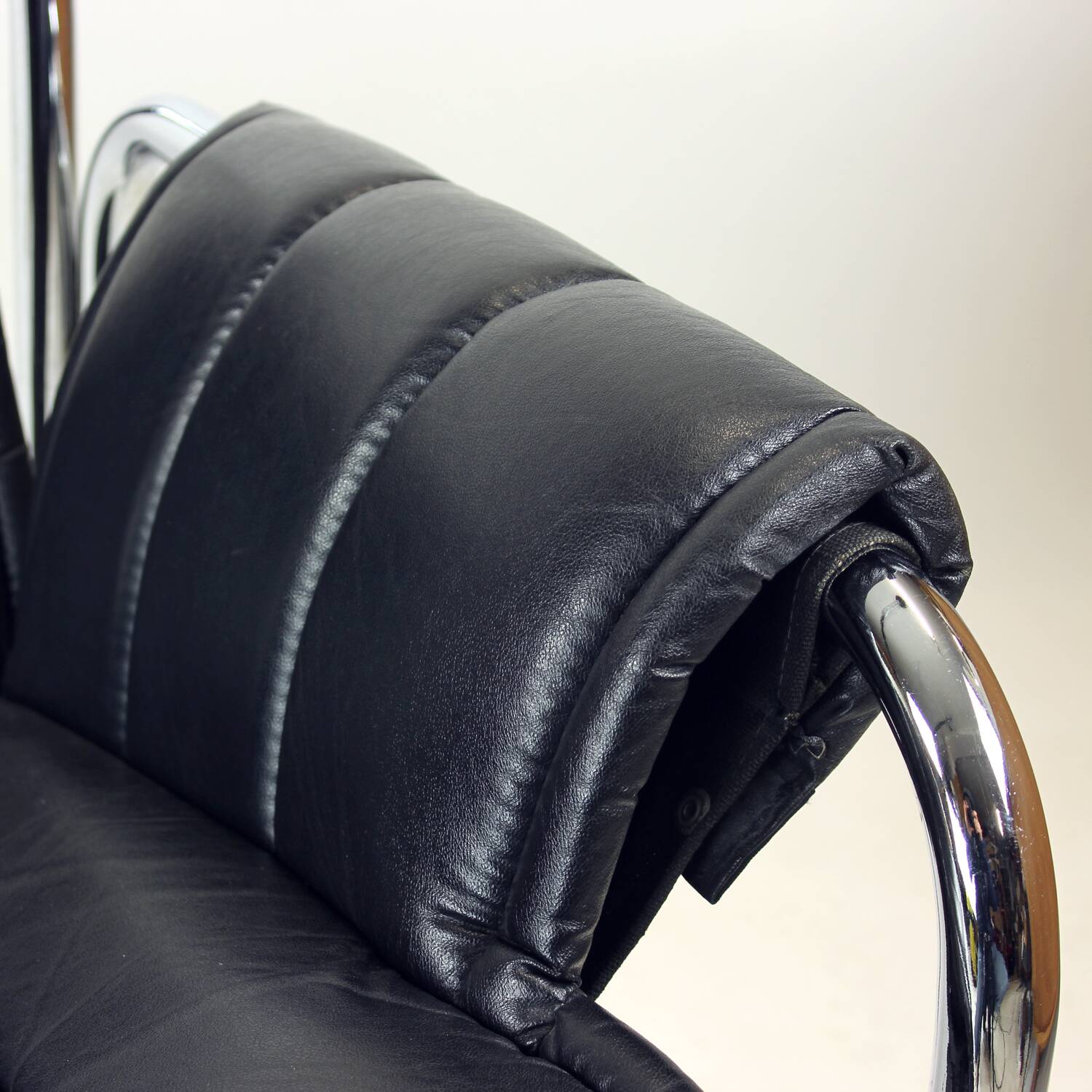 Lounge Chair By Viliam Chlebo In Chrome And Leatherette, Kodreta 1980s