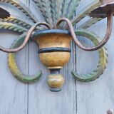 Pair of appliqué wheat ear in vintage polychrome from the 1960s.