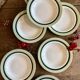 Lot de 7 assiettes creuses anciennes Salins - texas vert -
